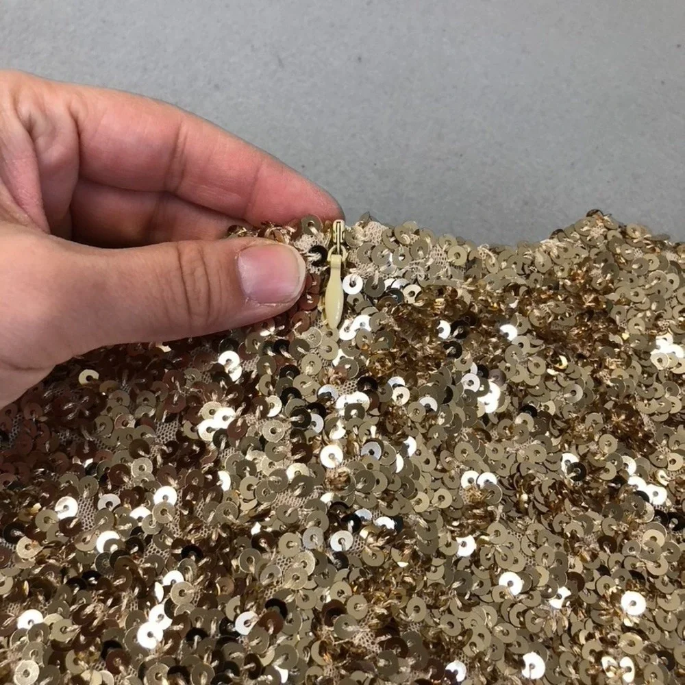 Mia Joy Sequin Dress Girls 6 Gold Short Sleeve Party Wedding Holiday Formal